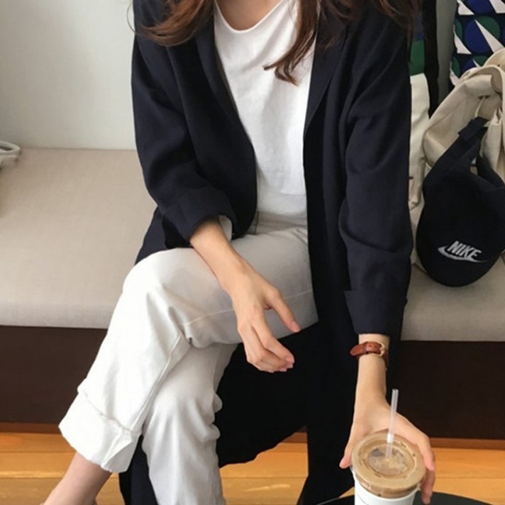 여성 루즈핏 쟈켓형 원피스 투웨이룩 셔츠원피스 2컬러 차르르 겸 쟈켓