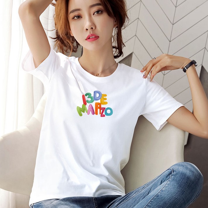 순면 100% 반팔 티 여자
