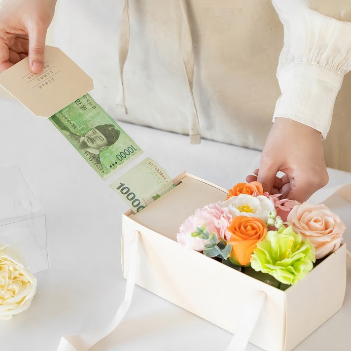 뷰티풀데코센스 비누꽃 미니 감사장 반전 용돈박스 뷰티풀데코센스 비누꽃 미니 감사장 반전 용돈박스