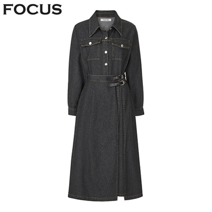 더블 벨트 랩 데님 원피스VFI5F1OP3081