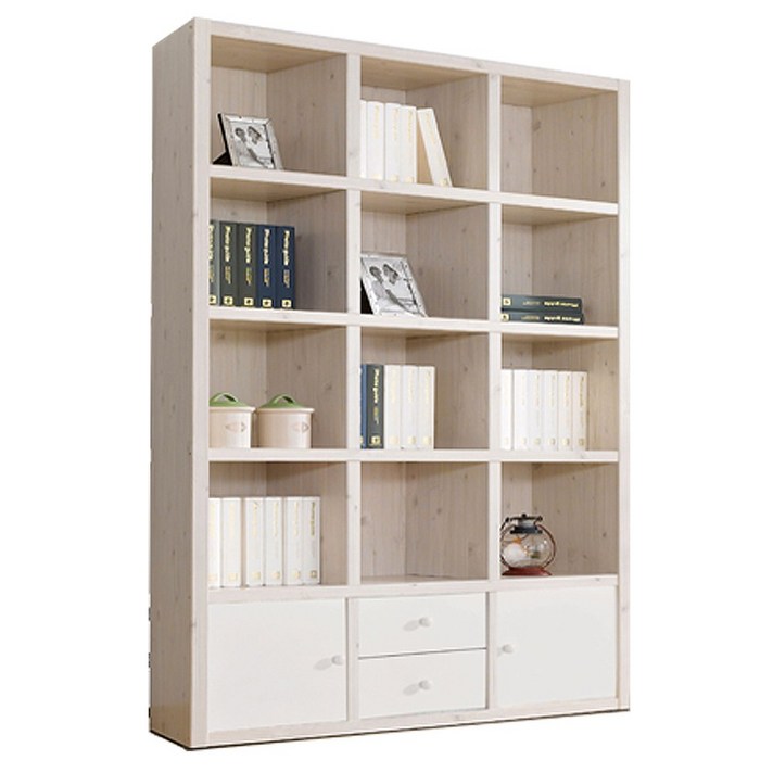아미까쥬 수납형 1200 5단책장 15칸책꽂이 완제품배송, 워시