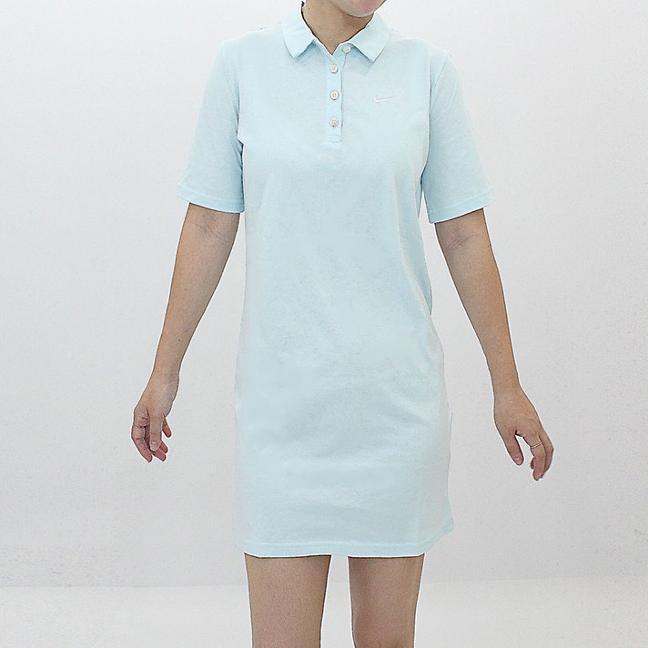 나이키 카라 원피스 여성 티 드레스 피케 반팔 치마 미니 스커트 부드러운 면 티셔츠
