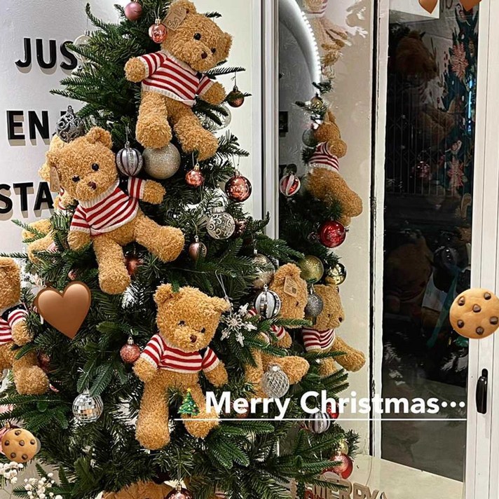 곰돌이 트리 곰 5개 10개 선물 데코 파티 황금곰 오너먼트