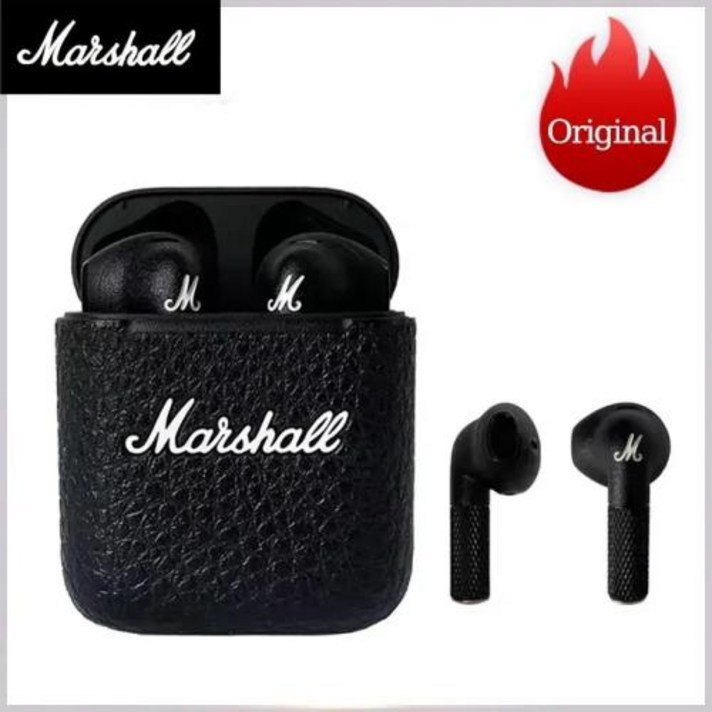 블루투스스피커 Marshall MINOR III 휴대용 무선 헤드폰 HIFI 사운드 블루투스 이어폰 충전 케이스 포함 스포츠 세미 인이어