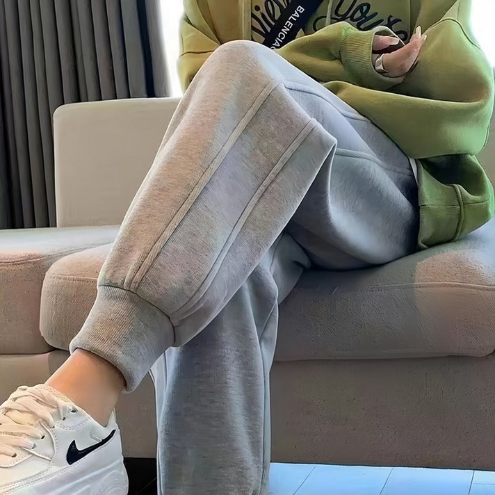 슬림소녀 여성 봄가을 캐주얼 트레이닝 조거 팬츠 편한 밴딩 바지