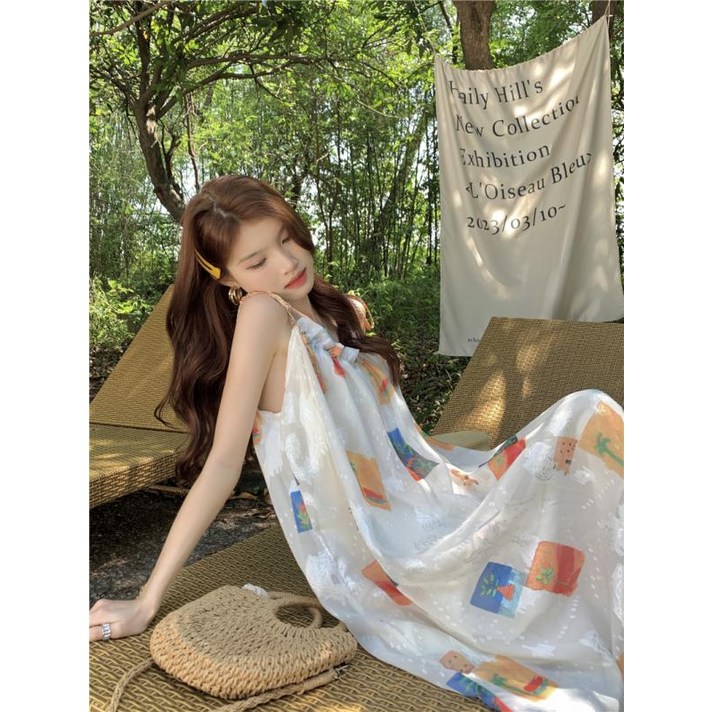 뷔스티에 원피스 롱 휴양지 바캉스 여름 끈 나시