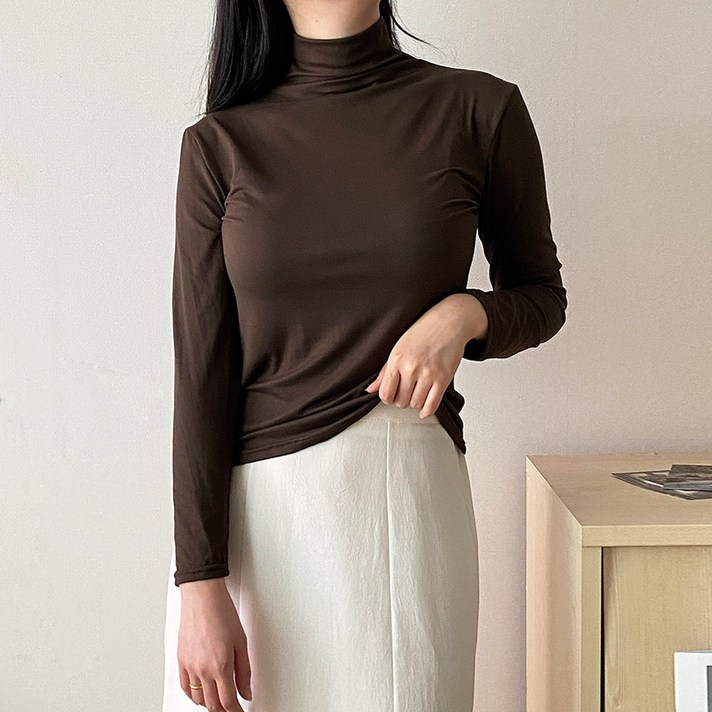 레깅스 레이어드 우정 반목 폴라 반폴라 이너 베이직 소프트 티셔츠