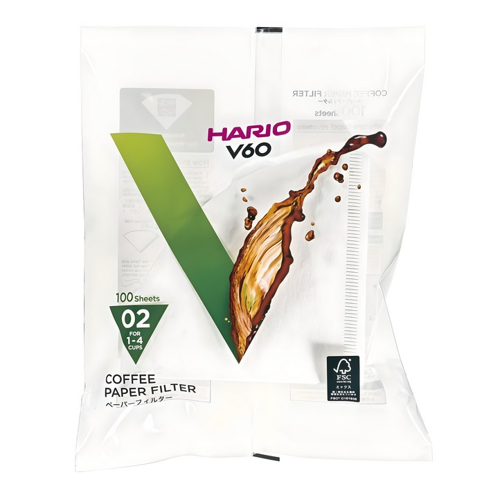 하리오 V60 종이필터 02 화이트 VCF02100W