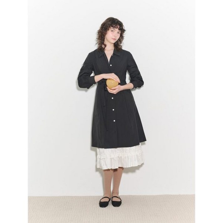 브랜드정품 빈폴레이디스 B. my 볼륨 소매 미디엄 기장 원피스 블랙 BF5271N015 간절기 브랜드 백화점