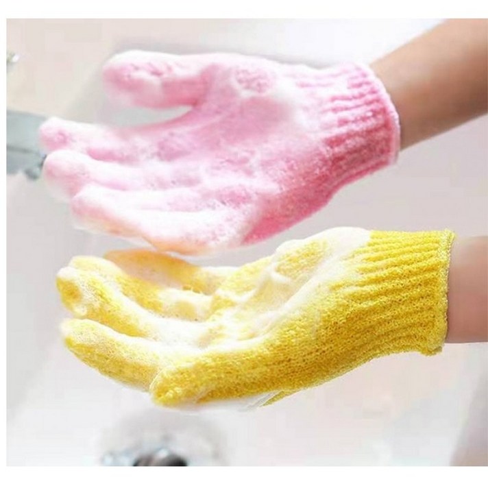 샤워 목욕 때밀이 손가락 장갑 때밀이장갑 때타올224개입옐로,핑크, 1세트, 4개입, 옐로우