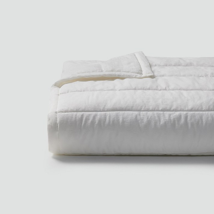 JAJU자주 코튼 워싱 피그먼트 차렵이불Q화이트