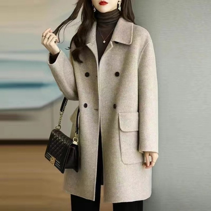 휠렉스 여성 트렌디 더블 버튼 모직 발마칸 코트 JT263 휠렉스 여성 트렌디 더블 버튼 모직 발마칸 코트 JT263