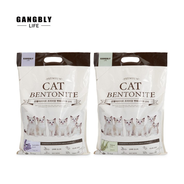 강블리라이프 프리미엄 벤토나이트 응고형 고양이 모래, 5kg, 3개, 내추럴