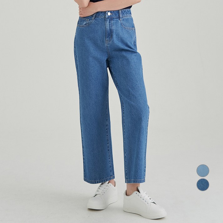 ELLE PARIS 세미와이드핏 밴딩 경량 데님팬츠 ELLE PARIS 세미와이드핏 밴딩 경량 데님팬츠