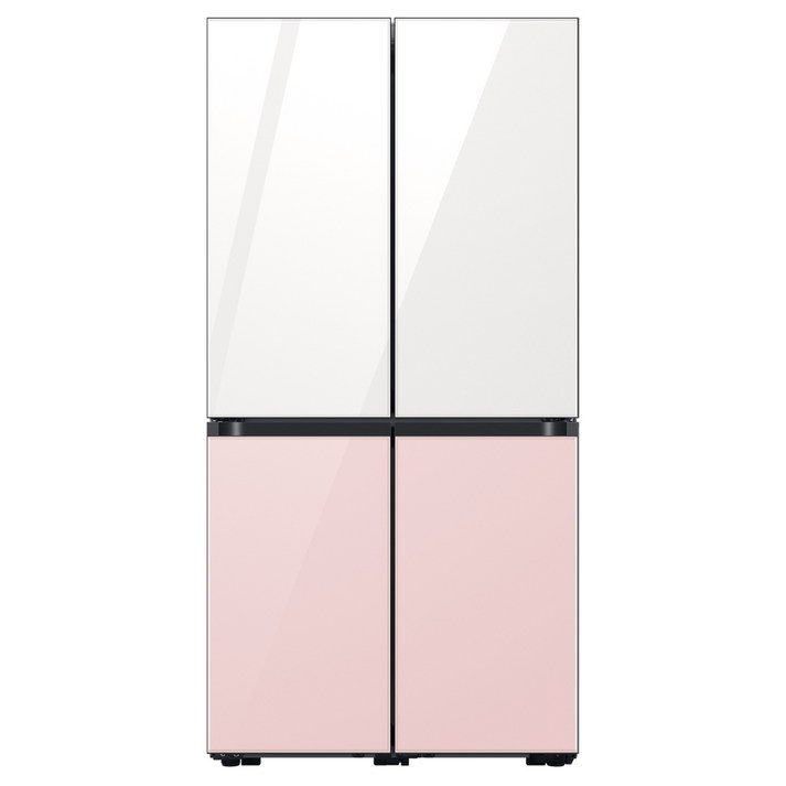 삼성전자 BESPOKE 프리스탠딩 4도어 냉장고 RF85B911155 875L 방문설치, 글램 화이트  글램 핑크, RF85B911155