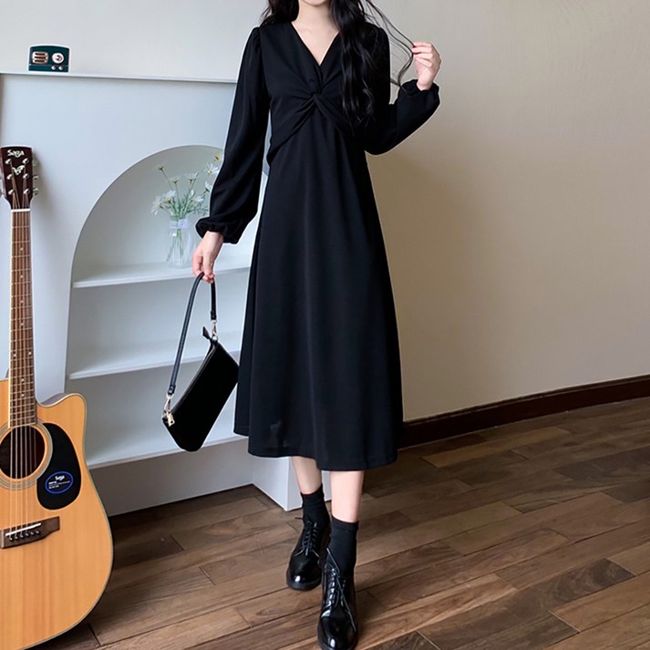 마켓에이 여성용 꼬임 심플 롱원피스 빅사이즈 포함