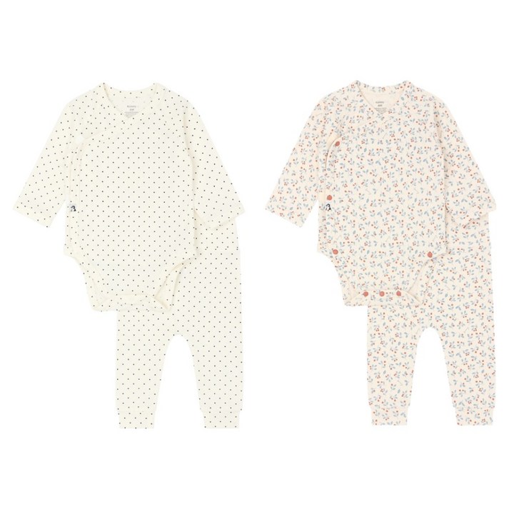 코니 신생아용 밤부 바디수트 & 레깅스 2종 세트