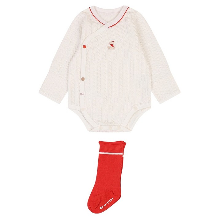 에뜨와 선물용 리노 배내 바디수트  양말  포장 세트  쇼핑백