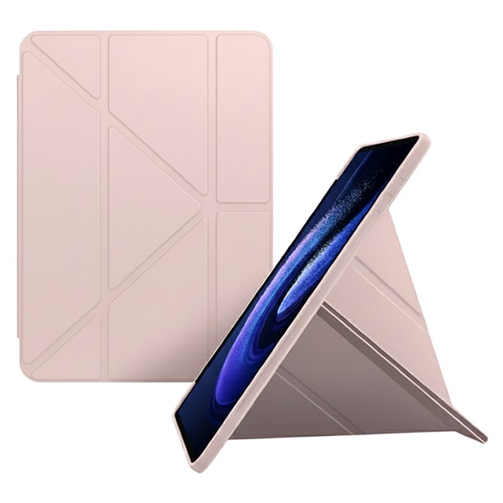 에센스웨어 Y형 스탠드 펜슬 수납 태블릿PC 케이스, 핑크, 1개