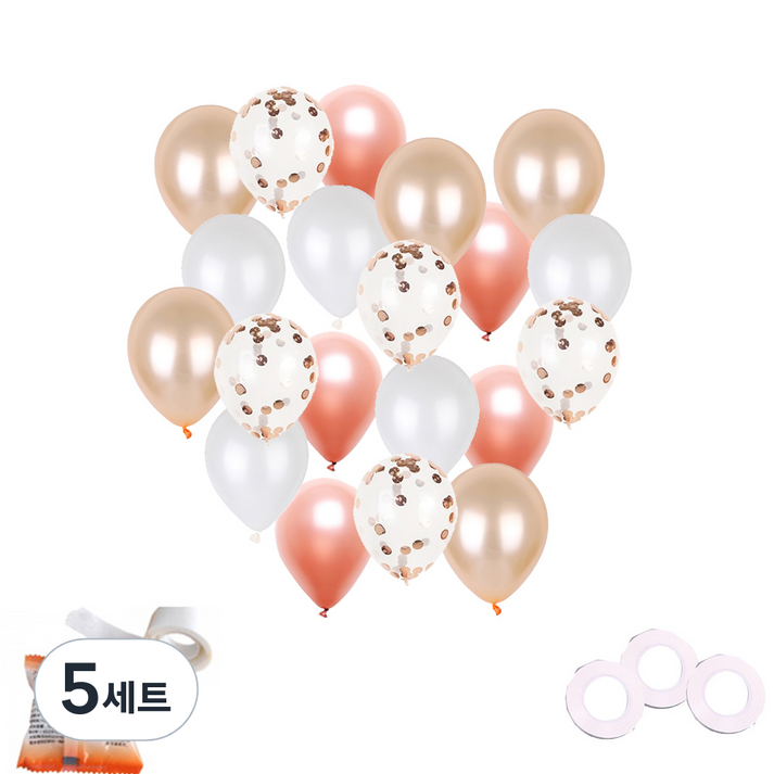 파티쇼 헬륨풍선 효과 천장 혼합풍선세트, 펄 로즈골드, 컨페티 로즈골드, 펄 화이트, 펄 피치, 5세트 파티쇼 헬륨풍선 효과 천장 혼합풍선세트, 펄 로즈골드, 컨페티 로즈골드, 펄 화이트, 펄 피치, 5세트