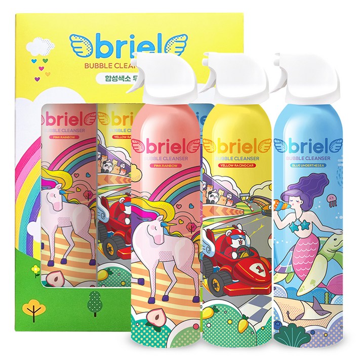 디보트브리엘 버블클렌저 핑크블루옐로우 200ml 3종 세트, 1개, 200ml