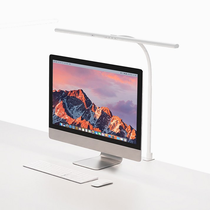 무아스 슈퍼와이드 아이케어링 모션감지 LED 스탠드 클램프 타입, 화이트