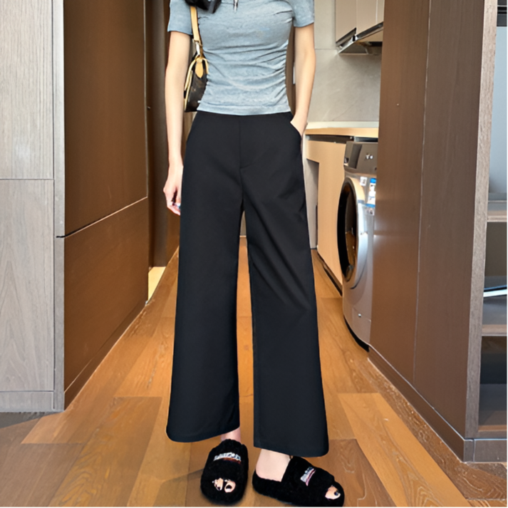 lunore 여성 여자 와이드 슬렉스 면 팬츠 모음 2종