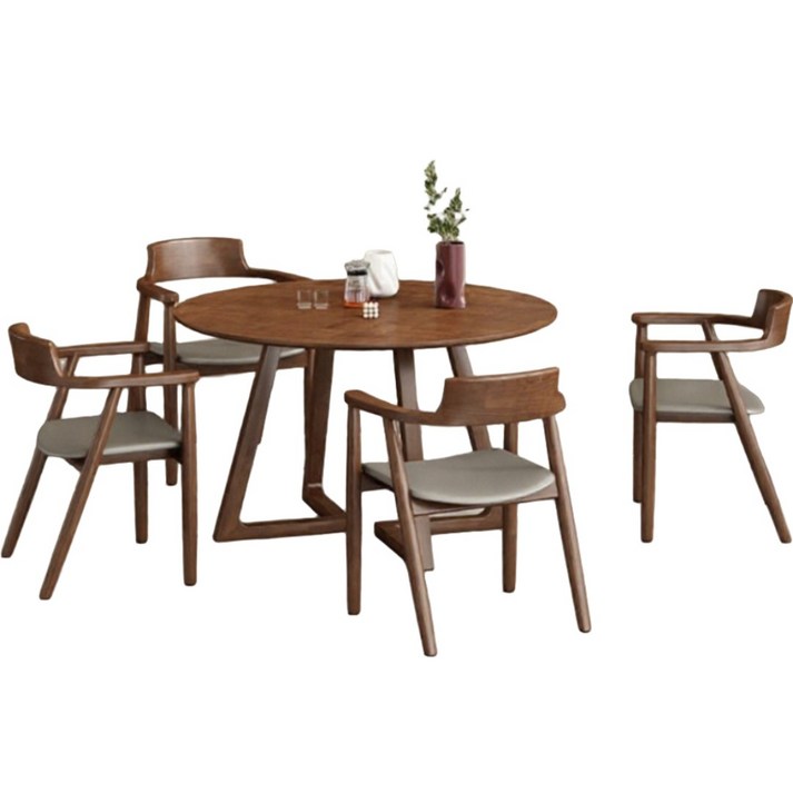 아르나크 원목 원형식탁 라운드 테이블 의자 세트 인테리어 카페 감성 식탁 우드 2인용 4인용