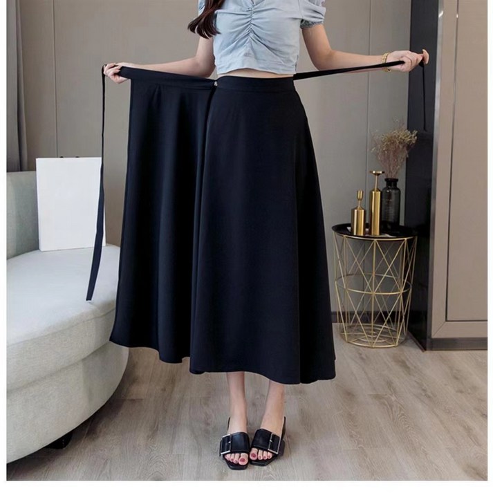 여름 랩 롱스커트 a라인 리본 롱스커트