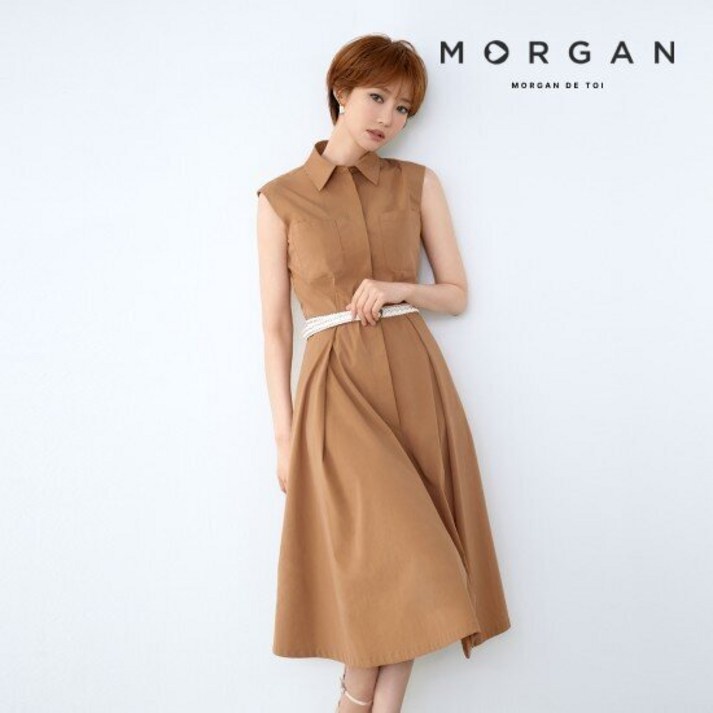 모르간 슬리브리스 카라 원피스 런칭 가격 79,900원