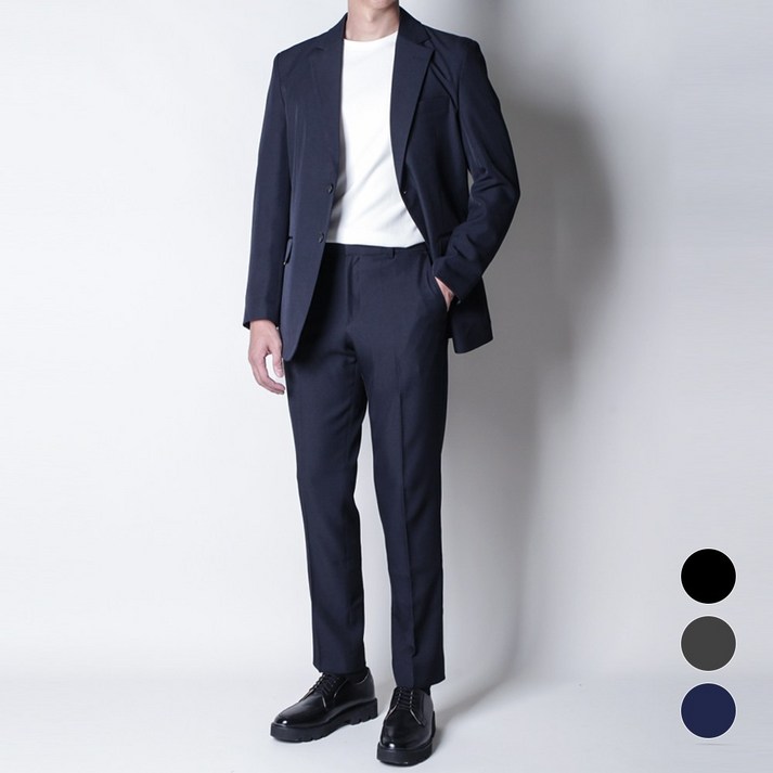 디아웃핏남자 히든밴딩 플렉스 정장세트 사계절 수트 캐주얼 기본 링클프리 하객룩 데이트 결혼식 웨딩 면접