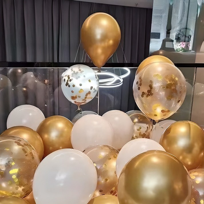 뷰라뷰 파티풍선 50p + 공기펌프 + 10m 리본 세트