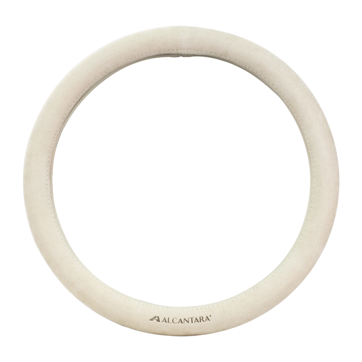 이지스 자동차 핸들커버 프리미엄 알칸타라+가죽 투톤, 베이지