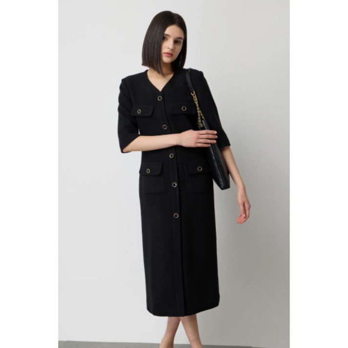 시슬리 브이넥 트위드 원피스 SAOP70511 121733