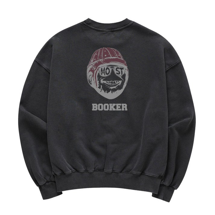 남녀공용 맨투맨 오버핏 피그먼트 BOOKER 남자 남성 긴팔 남녀공용 맨투맨 오버핏 피그먼트 BOOKER 남자 남성 긴팔