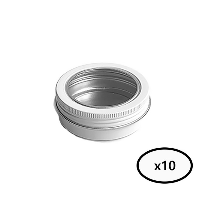 모든유통 60ml 알루미늄 원형 틴케이스 다용도용기 일반,투명뚜껑 10개묶음, 10개