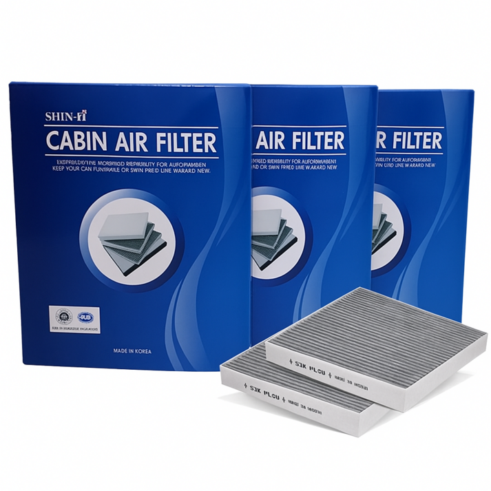 (현대) [1+1+1] 신아 자동차 에어컨 활성탄필터, 3개, 투싼NX4(2020.9~)
