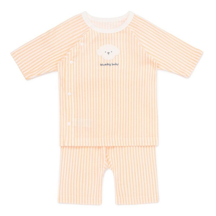 블루독 베이비 가벼운 편한 유아, 아기 내의 OR)구름도기7부내의 45170-054-18 따뜻하고 활동적인 실내복, 우주복, 출산돌선물