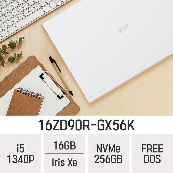 LG전자 2023 그램16 16ZD90R-GX56K, 16ZD90R-GX56K, Free DOS, 16GB, 256GB, 코어i5, White