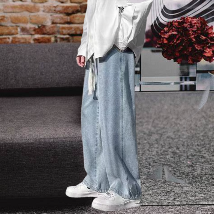 남성용 와이드 밴딩 청바지 FGUHIOUJH