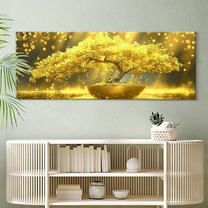 [인메이블] 돈들어오는 돈나무 그림 10억 금전수 와이드 추상화 거실 액자