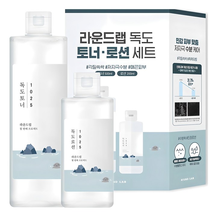 라운드랩 독도 토너 500ml 로션 200ml 세트 라운드랩 독도 토너 500ml 로션 200ml 세트