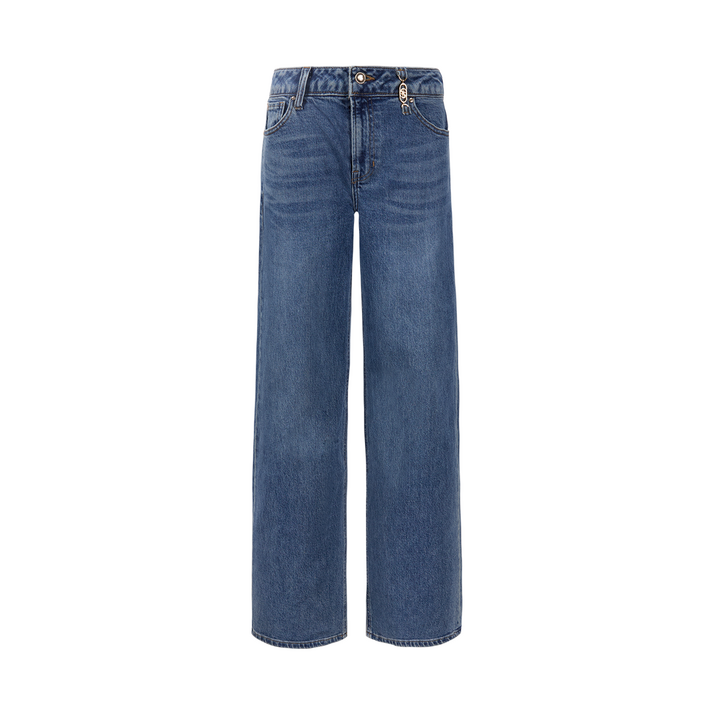 게스 여성용 벨트고리 금속장식 와이드 팬츠 미디엄블루 사계절용 YO3D6105MBL2