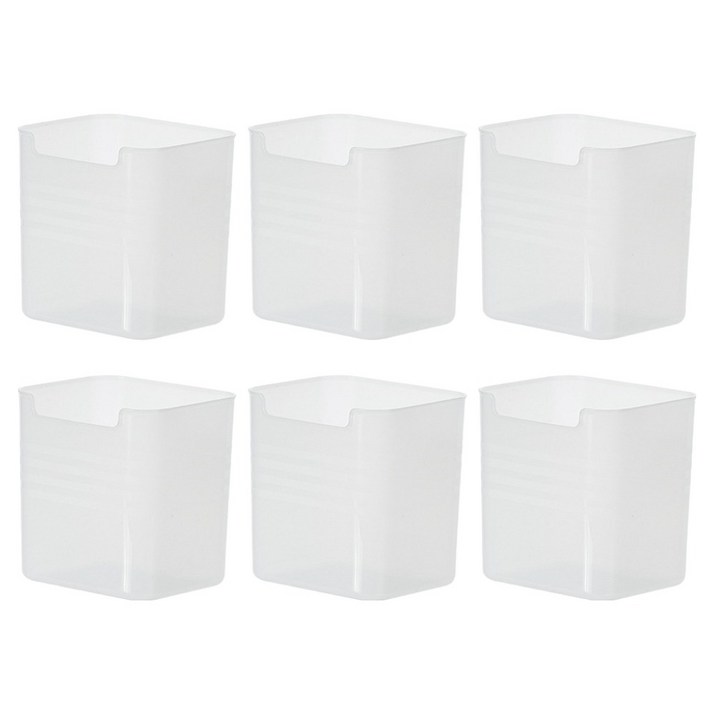 굿무드 다용도 화장실 냉장고 수납 정리함, 단일색상, 6개