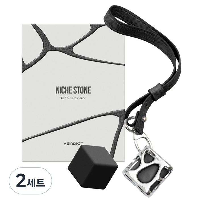 벤딕트 규조토 니치스톤 차량용 방향제 더블패키지 세트, 미스틱우디 머스크, 2세트