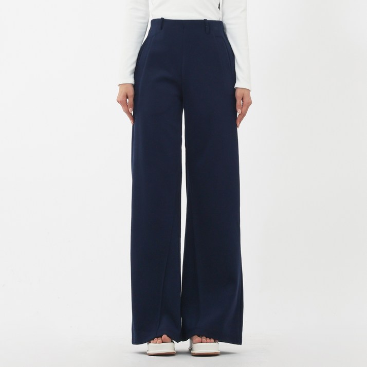 엘쏘 여성용 롱/숏 기장 선택 캐주얼 쭈리 스트레이트 와이드 슬랙스