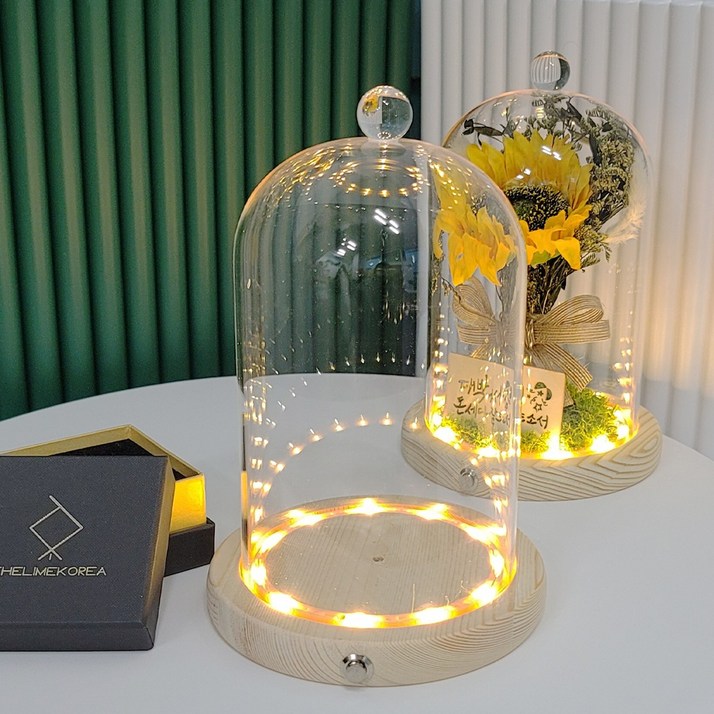 LED 실버 옆버튼 대형 유리돔 부케 무드등 DIY 만들기 LED 실버 옆버튼 대형 유리돔 부케 무드등 DIY 만들기