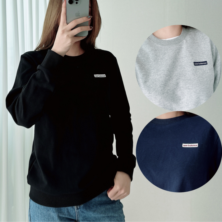 NEW BALANCE 맨투맨 기본 클래식 스탠다드핏 와펜로고 긴팔티 커플 티셔츠 남자 여자 남여공용 SG1111D4 SELBRANC의류보관파우치증정 NEW BALANCE 맨투맨 기본 클래식 스탠다드핏 와펜로고 긴팔티 커플 티셔츠 남자 여자 남여공용 SG1111D4 SELBRANC의류보관파우치증정