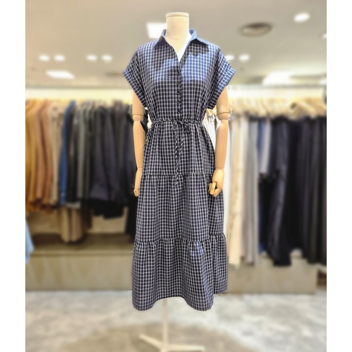 플라스틱아일랜드 에이라인 체크 원피스 PR7XB0O7_DJ