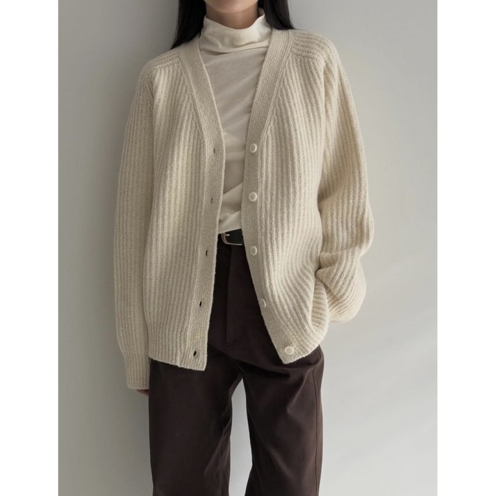 에이미그레이스 더블 브이 알파카 가디건